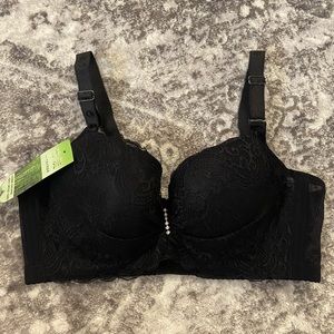 New SEXY Black Underwire Lace Jeweled Bra 34C